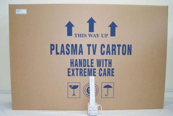 An image of a plasma TV carton (H900 x W205 x L1300) available to buy for £10.00